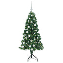 Hjørne Kunstigt Juletræ med 150 LED'er Grøn 150 cm PVC og metal