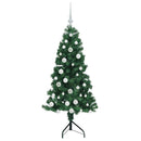 Hjørne Kunstigt Juletræ med 150 LED'er Grøn 150 cm PVC og metal