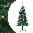 Hjørne Kunstigt Juletræ med 150 LED'er Grøn 150 cm PVC og metal