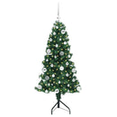 Hjørne Kunstigt Juletræ med 150 LED'er Grøn 150 cm PVC og metal