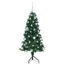 Hjørne Kunstigt Juletræ med 150 LED'er Grøn 150 cm PVC og metal