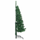Hjørne Kunstigt Juletræ med 150 LED'er Grøn 150 cm PVC og metal