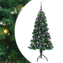Hjørne Kunstigt Juletræ med 150 LED'er Grøn 150 cm PVC og metal