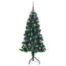 Hjørne Kunstigt Juletræ med 150 LED'er Grøn 150 cm PVC og metal