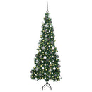 Hjørne Kunstigt Juletræ med 300 LED'er Grøn 180 cm PVC og metal