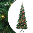 Hjørne Kunstigt Juletræ med 300 LED'er Grøn 180 cm PVC og metal