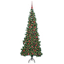 Hjørne Kunstigt Juletræ med 300 LED'er Grøn 180 cm PVC og metal