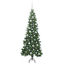 Hjørne Kunstigt Juletræ med 300 LED'er Grøn 180 cm PVC og metal