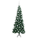 Hjørne Kunstigt Juletræ med 300 LED'er Grøn 180 cm PVC og metal