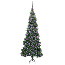 Hjørne Kunstigt Juletræ med 300 LED'er Grøn 180 cm PVC og metal