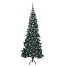 Hjørne Kunstigt Juletræ med 300 LED'er Grøn 180 cm PVC og metal