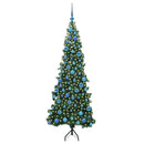 Hjørne Kunstigt Juletræ med 300 LED'er Grøn 180 cm PVC og metal
