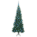 Hjørne Kunstigt Juletræ med 300 LED'er Grøn 180 cm PVC og metal