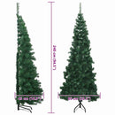 Hjørne Kunstigt Juletræ med 300 LED'er Grøn 240 cm PVC og metal