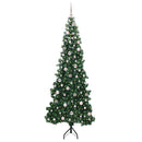 Hjørne Kunstigt Juletræ med 300 LED'er Grøn 240 cm PVC og metal
