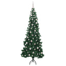 Hjørne Kunstigt Juletræ med 300 LED'er Grøn 240 cm PVC og metal