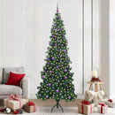 Hjørne Kunstigt Juletræ med 300 LED'er Grøn 240 cm PVC og metal