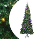 Hjørne Kunstigt Juletræ med 300 LED'er Grøn 240 cm PVC og metal