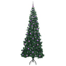 Hjørne Kunstigt Juletræ med 300 LED'er Grøn 240 cm PVC og metal