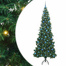 Hjørne Kunstigt Juletræ med 300 LED'er Grøn 240 cm PVC og metal