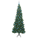 Hjørne Kunstigt Juletræ med 300 LED'er Grøn 240 cm PVC og metal