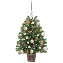 Kunstigt juletræ med 150 LED'er med stativ Grøn 75 cm PE og PVC