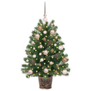Kunstigt juletræ med 150 LED'er med stativ Grøn 95 cm PE og PVC