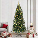 Kunstigt juletræ med 300 LED'er Grøn 240 cm PE og PVC