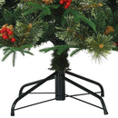 Kunstigt Hinged Juletræ med 300 LED'er Grøn 210 cm PE og PVC
