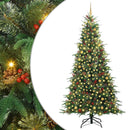 Kunstigt Hinged Juletræ med 300 LED'er Grøn 240 cm PE og PVC