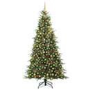 Kunstigt Hinged Juletræ med 300 LED'er Grøn 240 cm PE og PVC