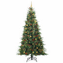Kunstigt Hinged Juletræ med 300 LED'er Grøn 240 cm PE og PVC