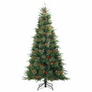 Kunstigt Hinged Juletræ med 300 LED'er Grøn 240 cm PE og PVC