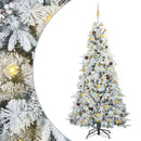 Kunstigt Hinged Juletræ med 300 LED'er Hvid 240 cm PE og PVC