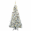 Kunstigt Hinged Juletræ med 300 LED'er Hvid 240 cm PE og PVC