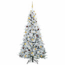 Kunstigt Hinged Juletræ med 300 LED'er Hvid 240 cm PE og PVC