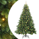 Kunstigt juletræ med 300 LED'er Grøn 240 cm PE og PVC