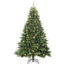 Kunstigt juletræ med 300 LED'er Grøn 240 cm PE og PVC