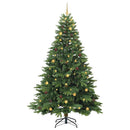 Kunstigt juletræ med 300 LED'er Grøn 240 cm PE og PVC