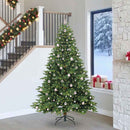 Kunstigt juletræ med 300 LED'er Grøn 240 cm PE og PVC