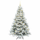 Kunstigt hængslet juletræ 210 cm 300 LED'er Varm hvid PE og PVC