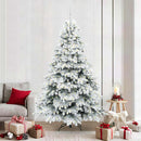 Kunstigt hængslet juletræ 210 cm 300 LED'er Varm hvid PE og PVC