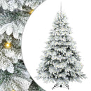 Kunstigt hængslet juletræ 210 cm 300 LED'er Varm hvid PE og PVC