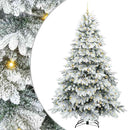 Kunstigt hængslet juletræ 240 cm 300 LED'er Varm hvid PE og PVC