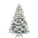 Kunstigt hængslet juletræ 240 cm 300 LED'er Varm hvid PE og PVC