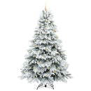 Kunstigt hængslet juletræ 240 cm 300 LED'er Varm hvid PE og PVC