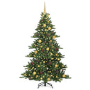 Kunstigt Hinged Juletræ med 300 LED'er Grøn 180 cm PVC og Stål