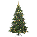 Kunstigt Hinged Juletræ med 300 LED'er Grøn 180 cm PVC og Stål