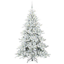 Kunstigt Hinged Juletræ Grøn og hvid 180 cm PVC