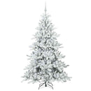 Kunstigt Hinged Juletræ Grøn og hvid 180 cm PVC